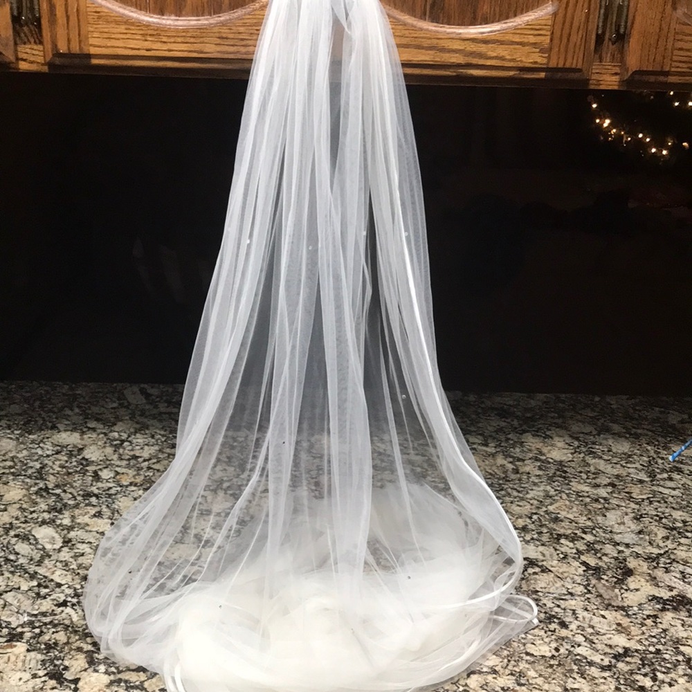 Cathedral Wedding Veil, Ivory w/ Rhinestones